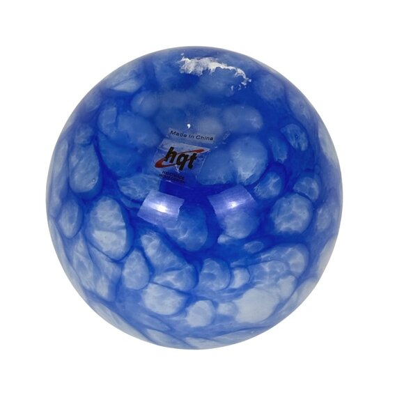 Handmade Blue Speckled Swirl Art Glass Jar Decor - Picture 4 of 4